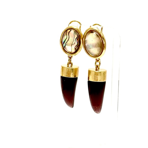 ZARA | Golden 2” Dark Tortoise Faux Horn Drop Earrings | NWOT - Picture 2 of 7